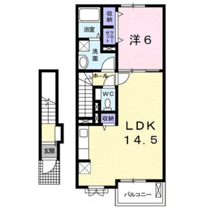 1LDK 間取り図