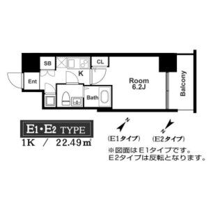 1K 間取り図