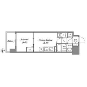 1DK 間取り図