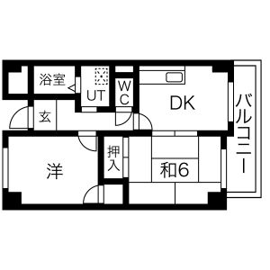 2DK 間取り図