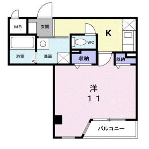 1K 間取り図
