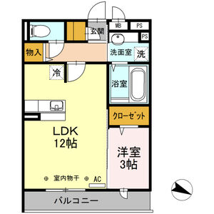 1LDK 間取り図