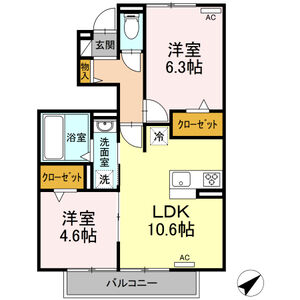 2LDK 間取り図