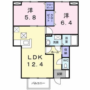 2LDK 間取り図