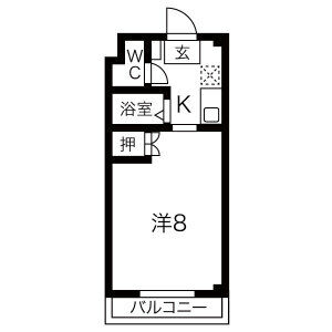 1K 間取り図