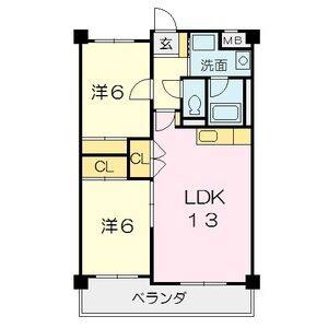 2LDK 間取り図