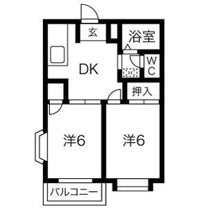 2DK 間取り図