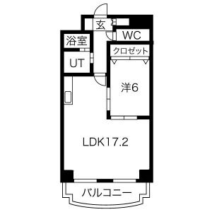 1LDK 間取り図