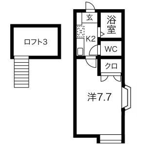 1K 間取り図