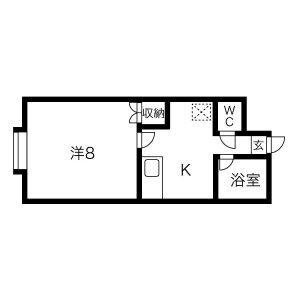 1K 間取り図