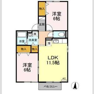 2LDK 間取り図