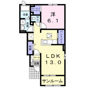 1LDK 間取り図