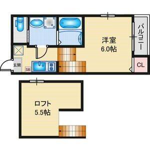 1K 間取り図