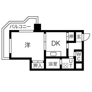 1DK 間取り図