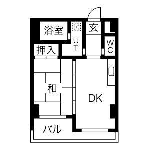 1DK 間取り図