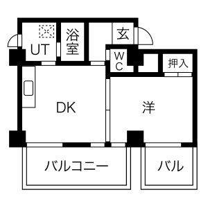 1DK 間取り図