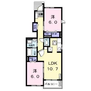 2LDK 間取り図