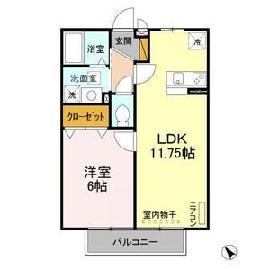 1LDK 間取り図