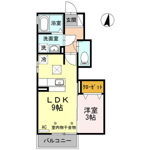 1LDK 間取り図