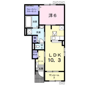 1LDK 間取り図
