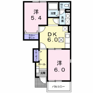 2DK 間取り図