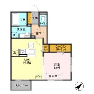 1LDK 間取り図