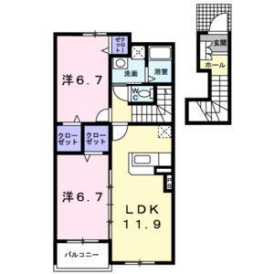 2LDK 間取り図