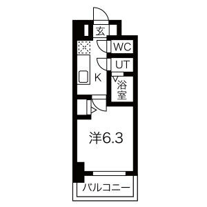 1K 間取り図