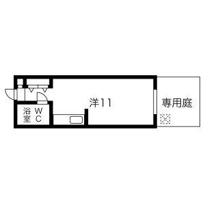 1R 間取り図