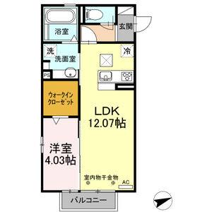 1LDK 間取り図