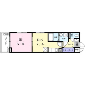 1DK 間取り図