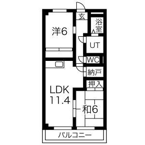 2LDK 間取り図