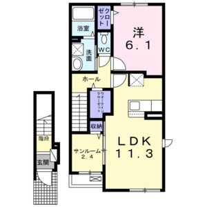 1LDK 間取り図