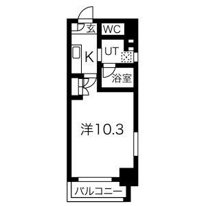 1K 間取り図