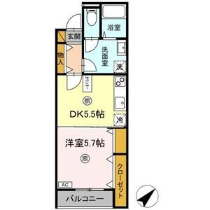 1DK 間取り図