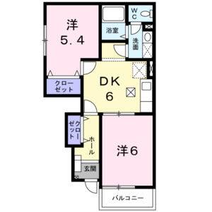 2DK 間取り図