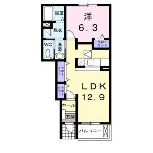 1LDK 間取り図