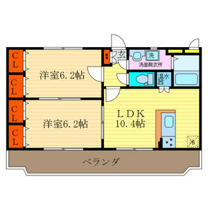 2LDK 間取り図