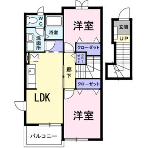 2LDK 間取り図