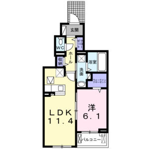 1LDK 間取り図