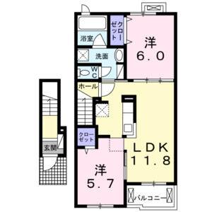 2LDK 間取り図