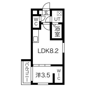 1LDK 間取り図