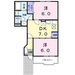 2DK 間取り図
