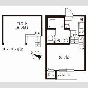 1K 間取り図