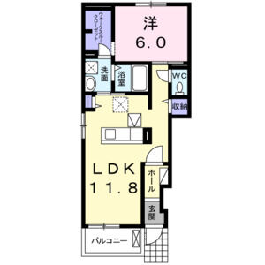 1LDK 間取り図
