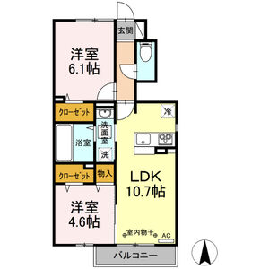 2LDK 間取り図