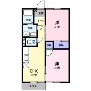 2DK 間取り図