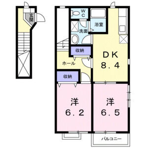 2DK 間取り図