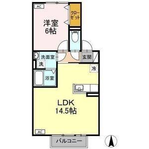 1LDK 間取り図