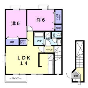 2LDK 間取り図